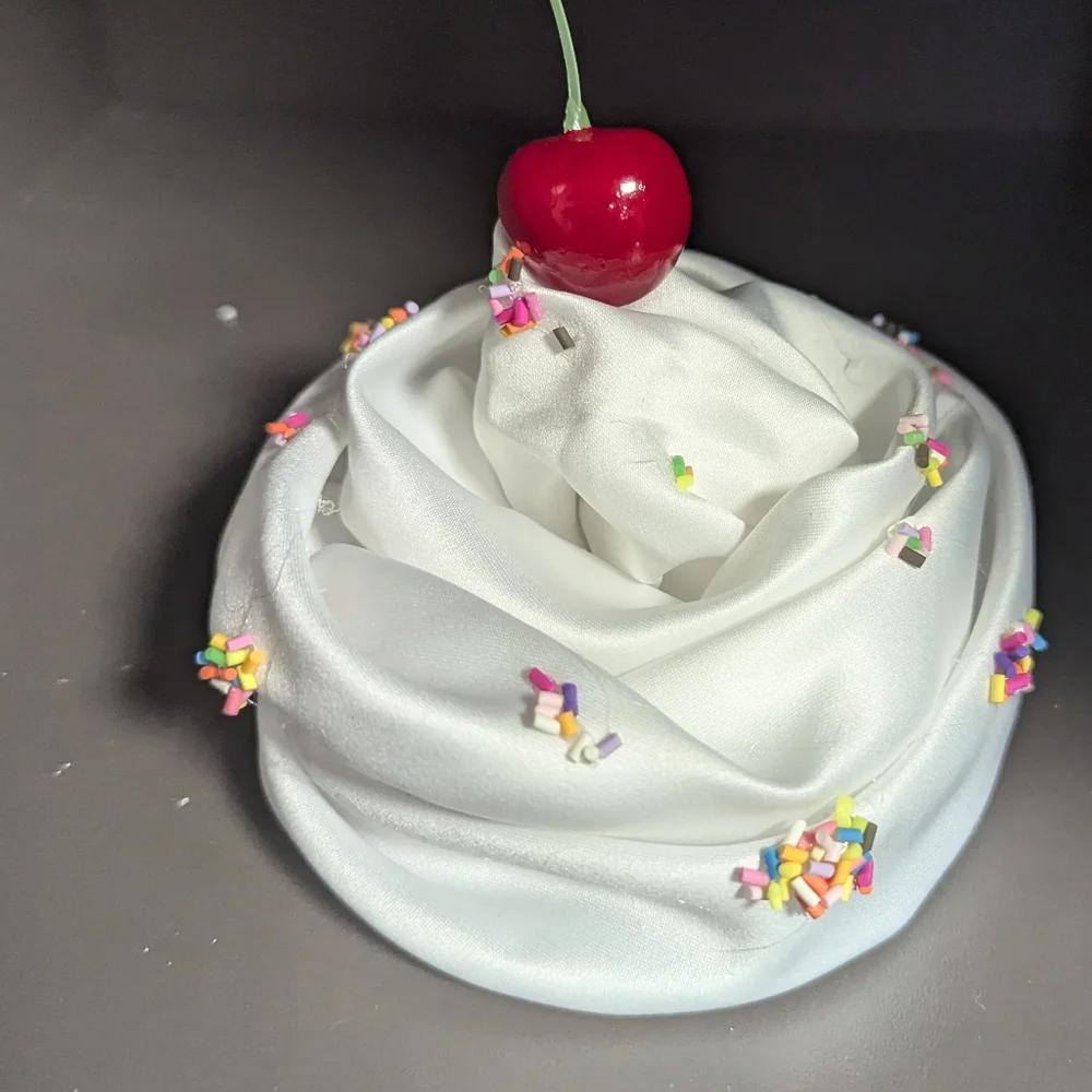New whip cream sprinkles Cherry 🍒 headpiece clip costume Halloween adult child